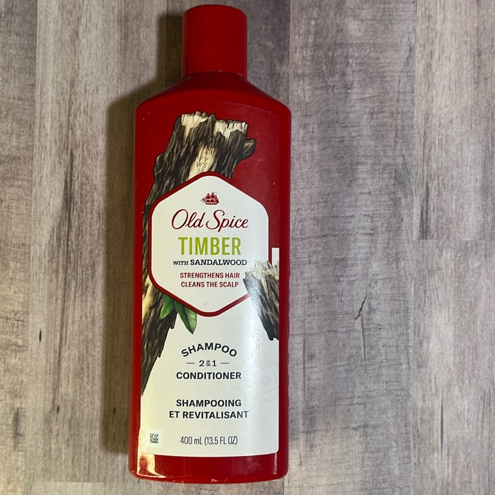OLD SPICE TIMBER‎ With Sandalwood 2 In 1 Shampoo And Conditioner 13.5 Oz NEW